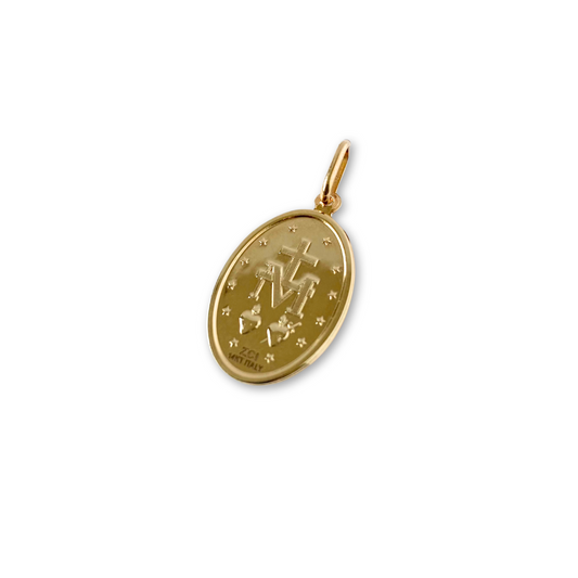 Medalla Virgen Milagrosa en oro amarillo 14k