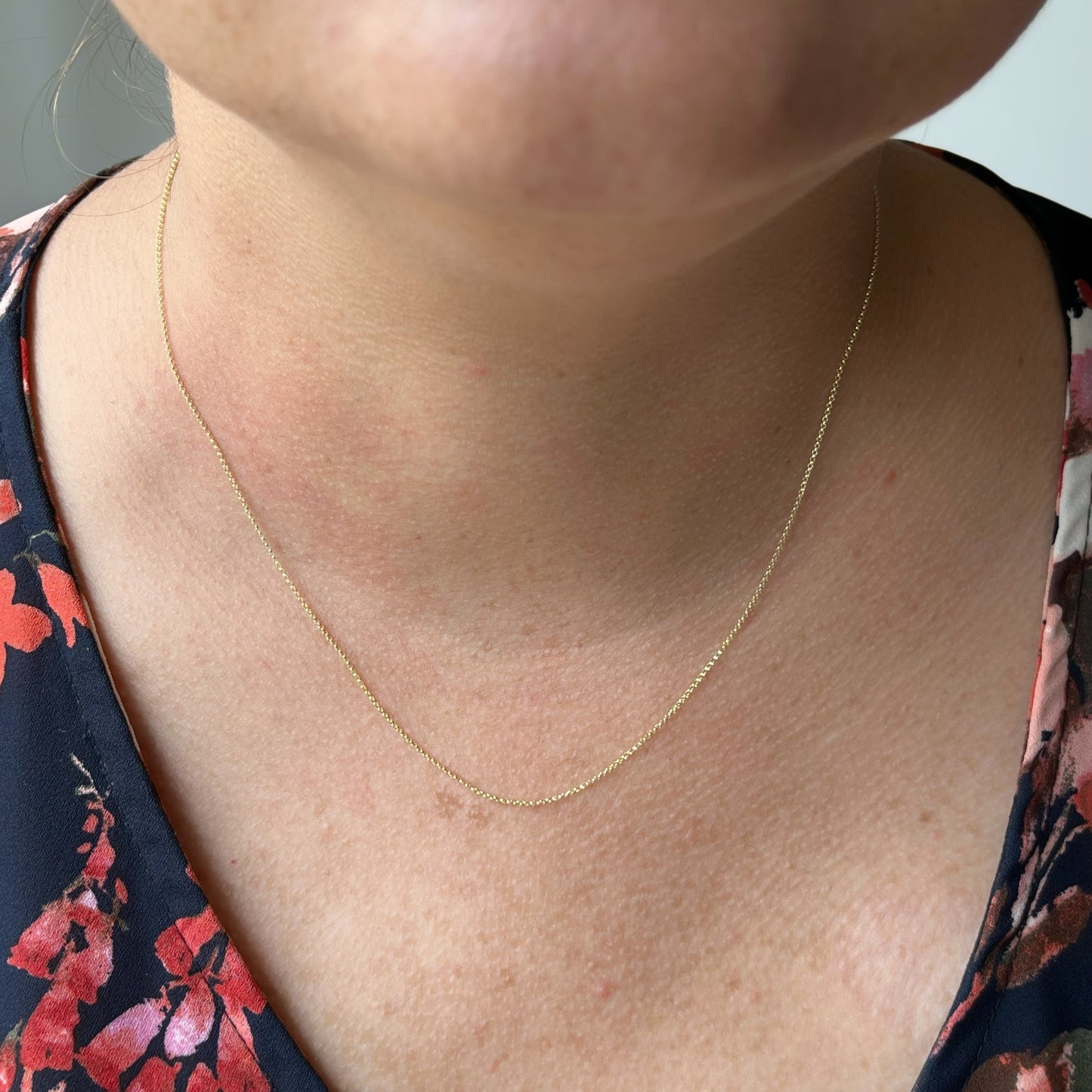 Cadena mini rolo en oro amarillo de 14k