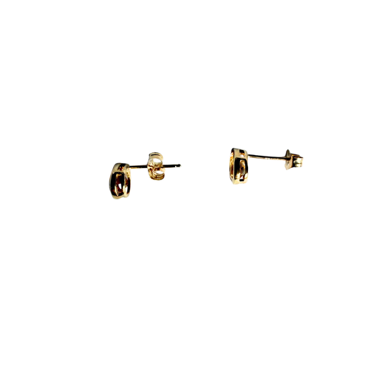 Aretes en oro amarillo 10K con gotas de citrino biselado