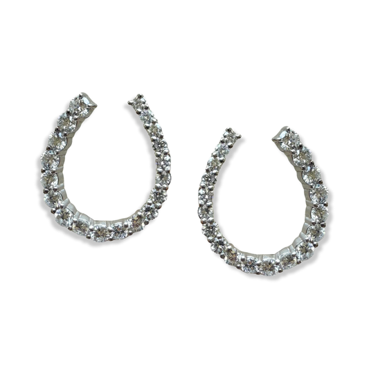 Aretes de diamantes de laboratorio 1.76ctw en forma de U en plata