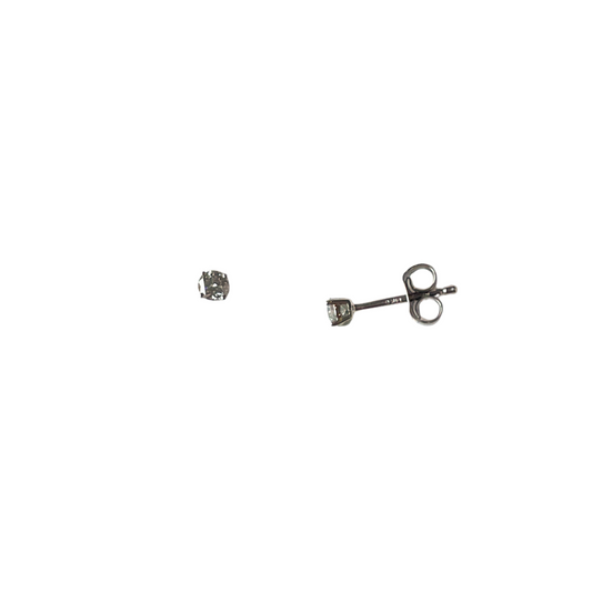 Arete single stud mini de diamante de laboratorio 0.12ct en oro blanco 14k
