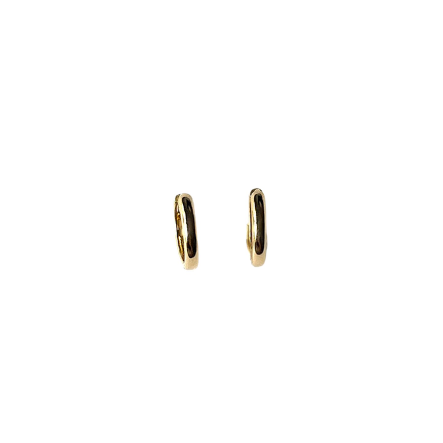 Argollas tipo huggies llanas en oro amarillo 14K