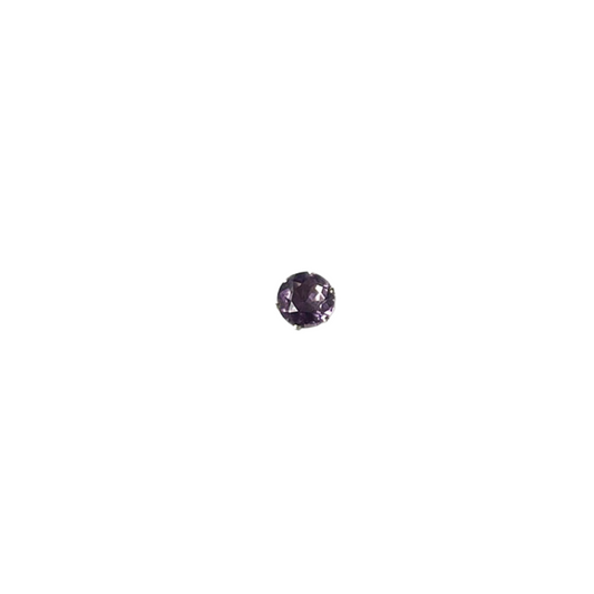 Arete de plata single de amatista.