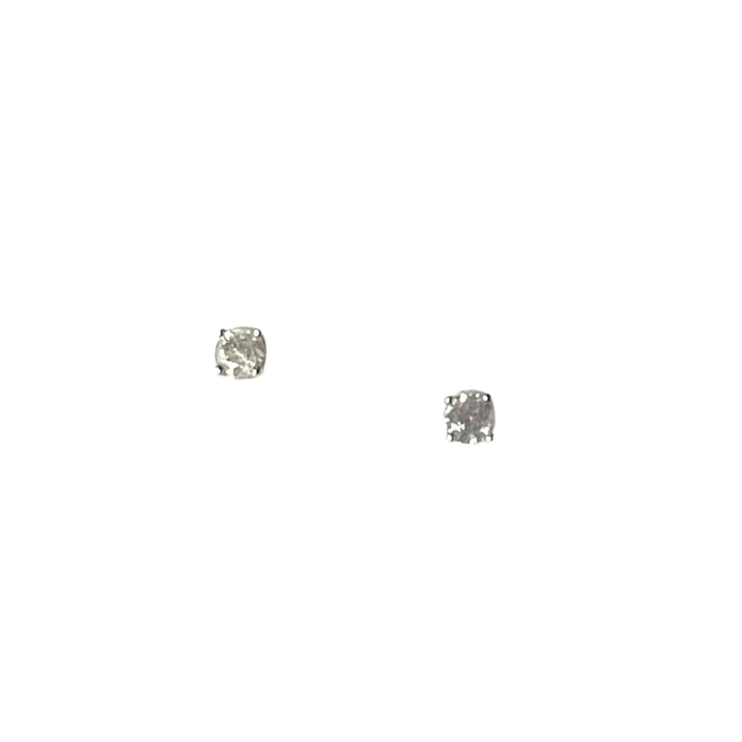 Arete single studs en oro blanco 14k con diamantes 0.10ct