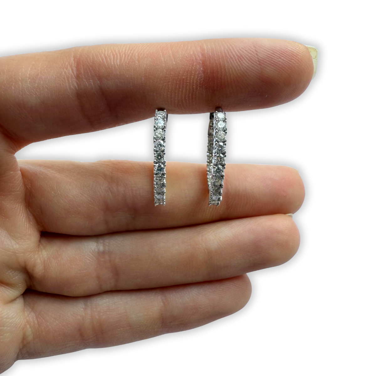 Argollas de plata con diamantes de laboratorio 1.02ctw