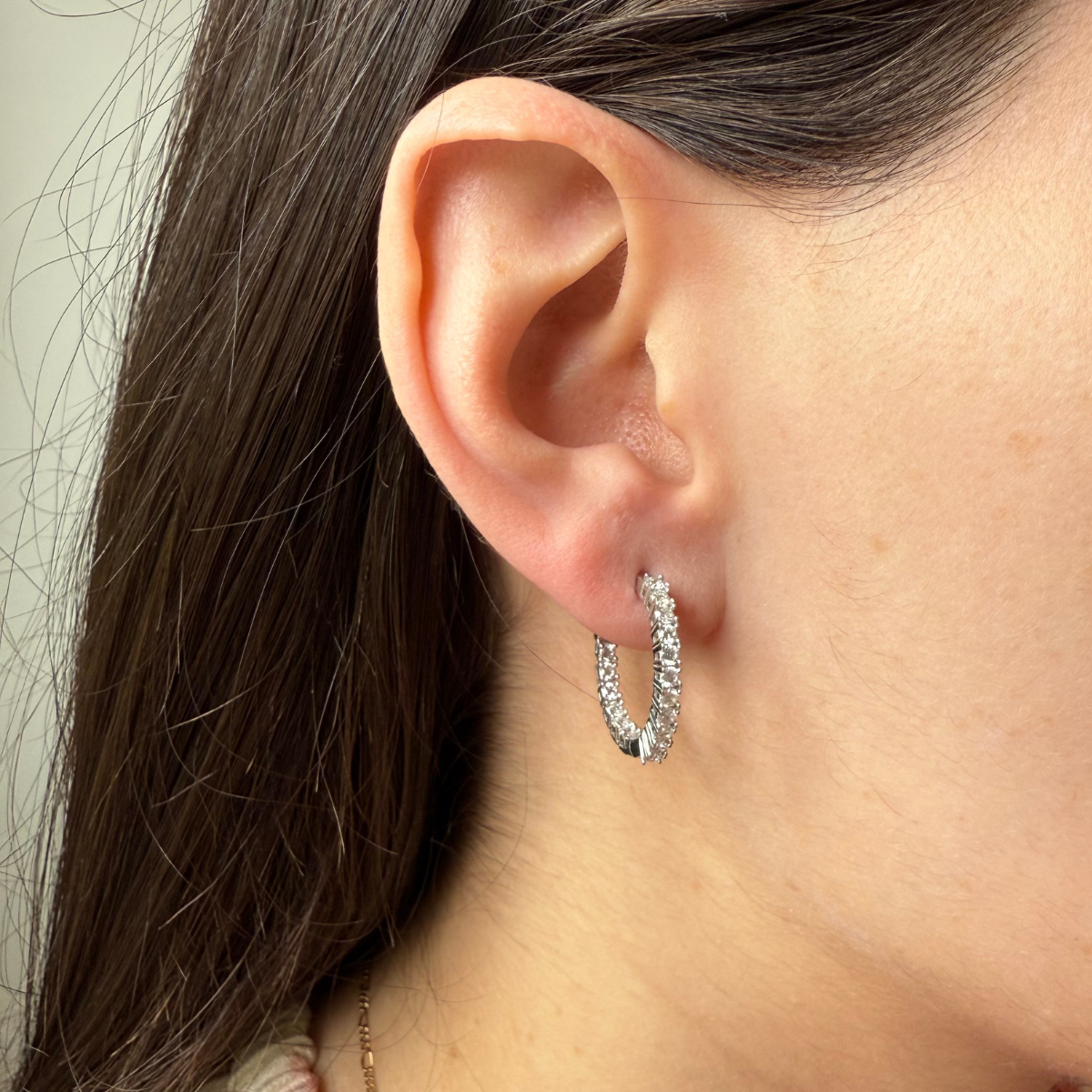 Argollas de plata con diamantes de laboratorio 1.02ctw