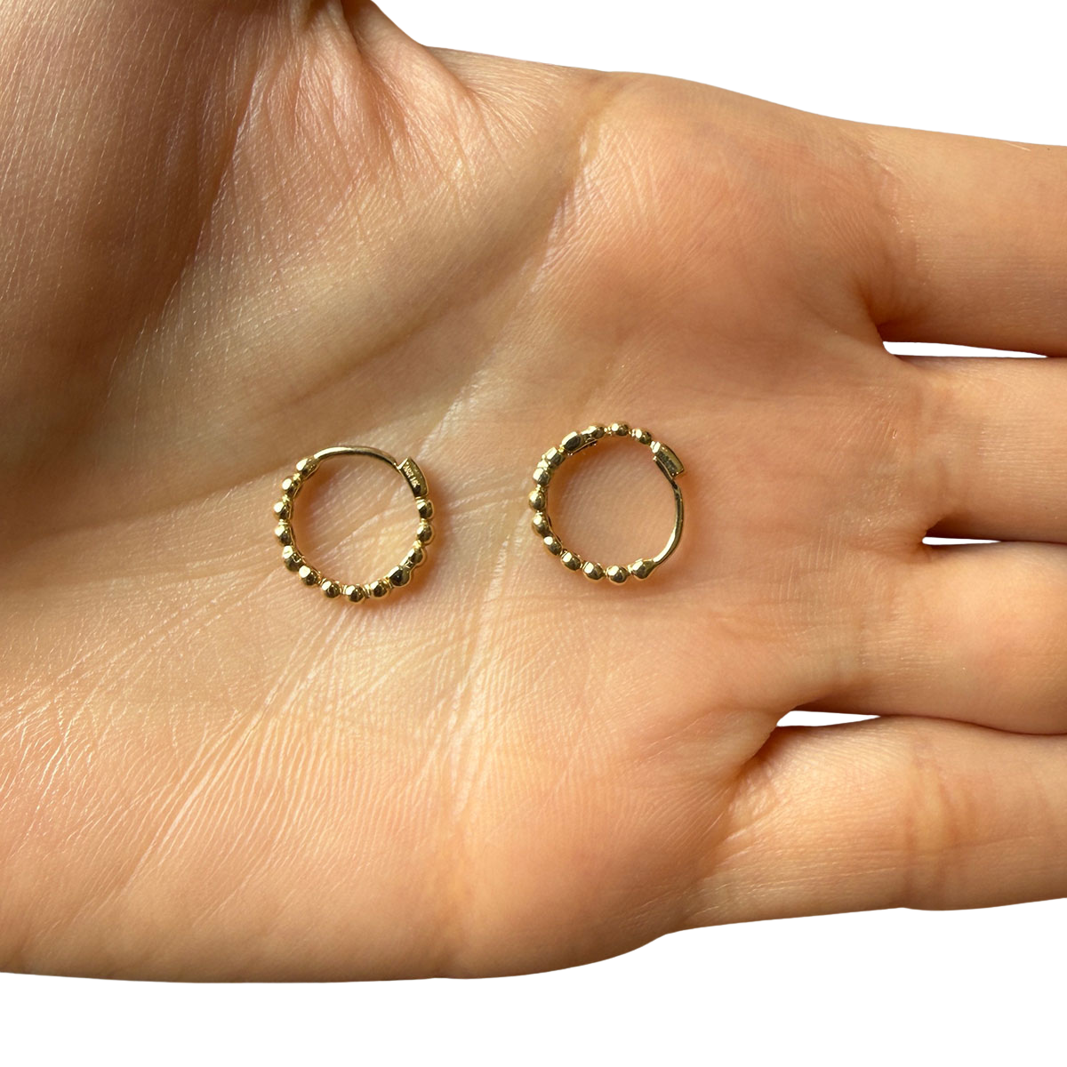 Argollas bolitas oro amarillo 14K