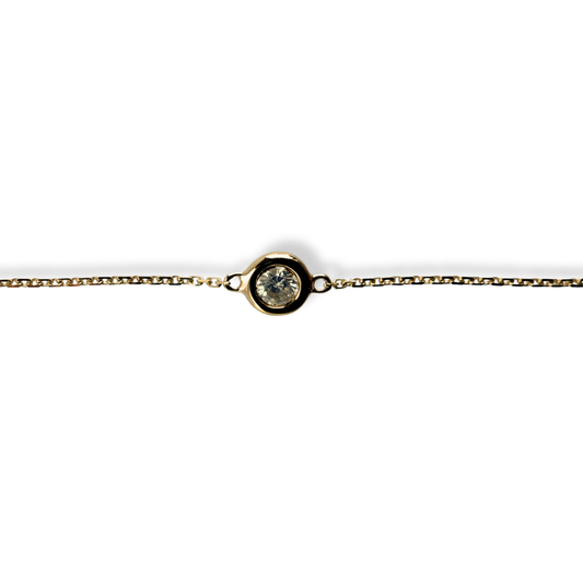 Pulsera en oro amarillo 14K con diamante biselado 0.09ct