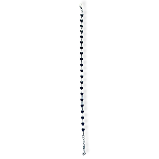 Pulsera de zafiros azules de laboratorio en forma de corazón en plata