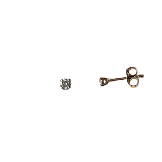 Arete single stud mini de diamante de laboratorio 0.12ct en oro amarillo 14k