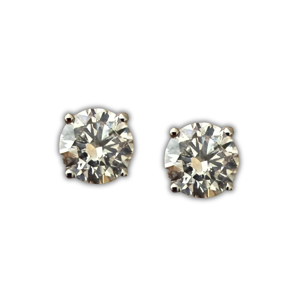 Aretes studs de diamante de laboratorio 1.5ctw en oro blanco 14k