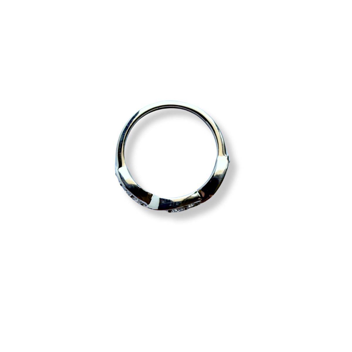 Anillo de plata en forma de 3 marquesas con diamantes de laboratorio 0.33ctw
