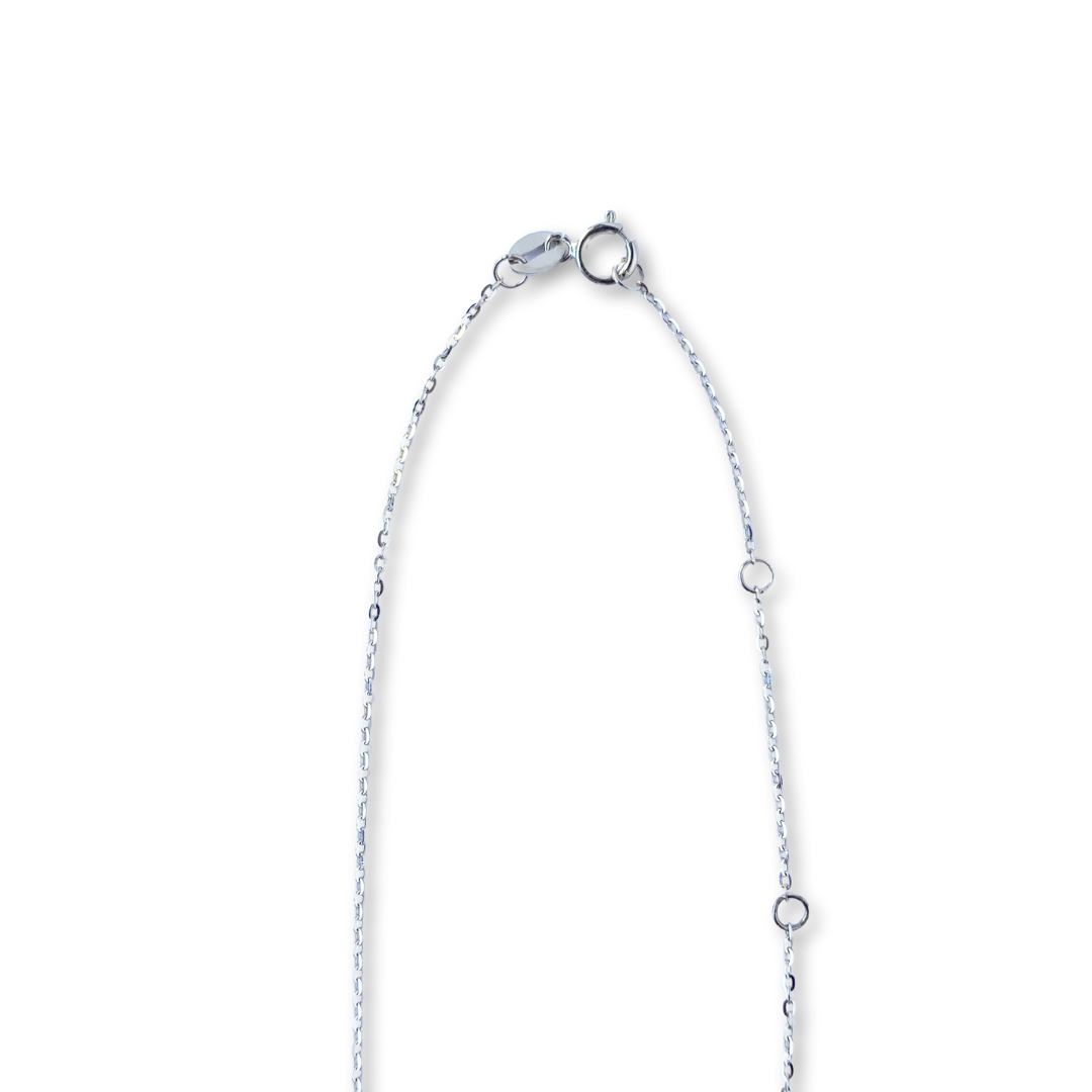 Collar de oro blanco 14K con curva de diamantes 0.13ctw