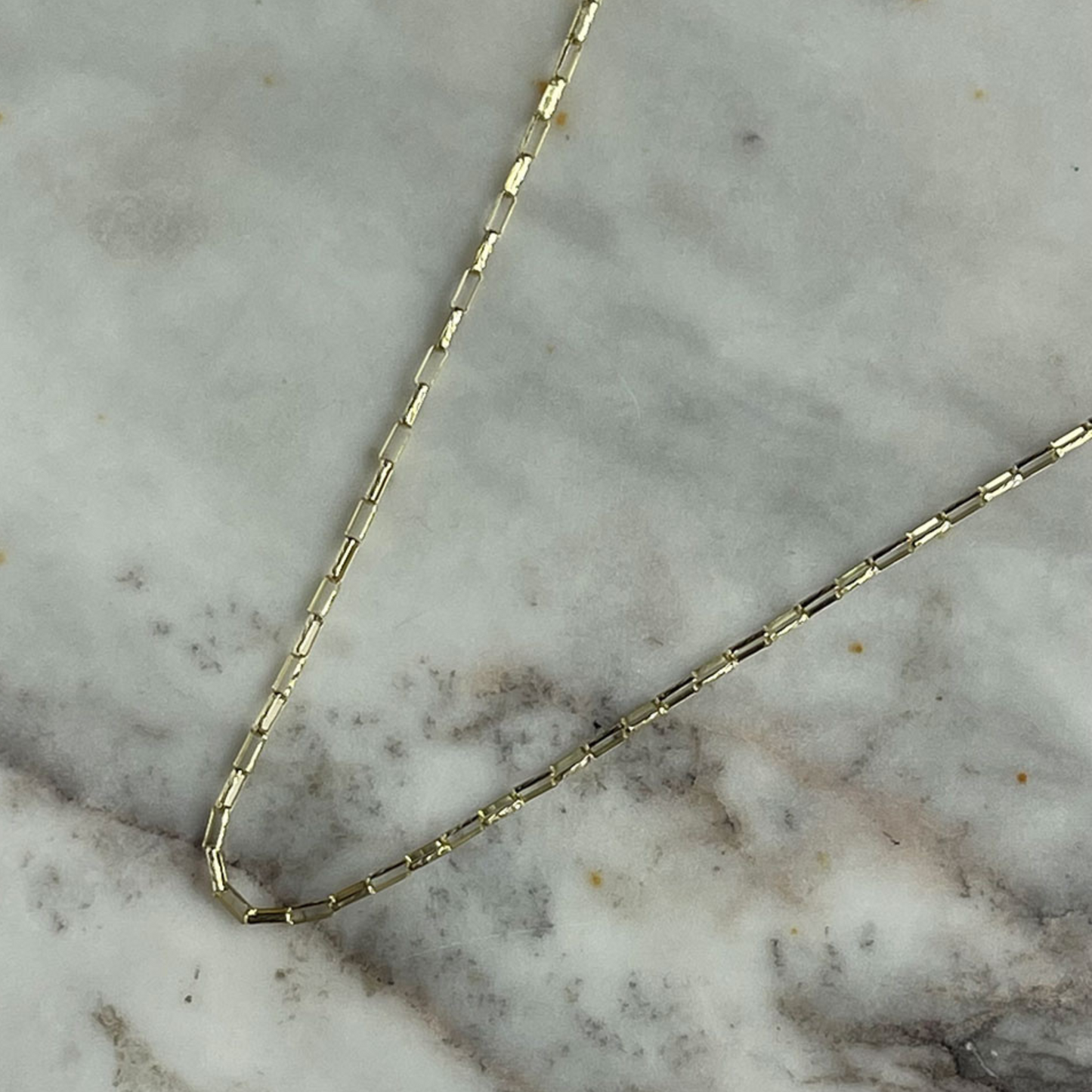 Cadena mini paperclip oro amarillo 14k