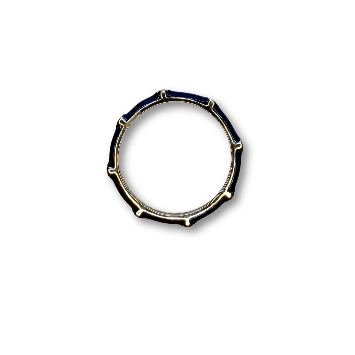 Anillo de plata con esmalte azul marino y zafiros blancos