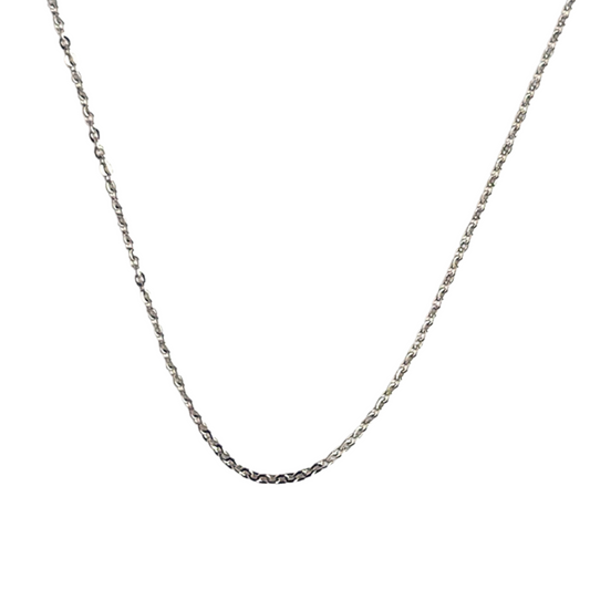 Cadena baby cable en oro blanco 14k