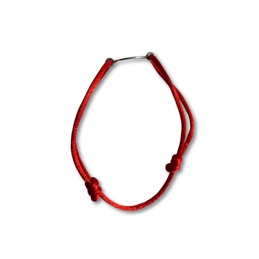 Pulsera de cordón con medalla redonda del ángel de la guarda en plata