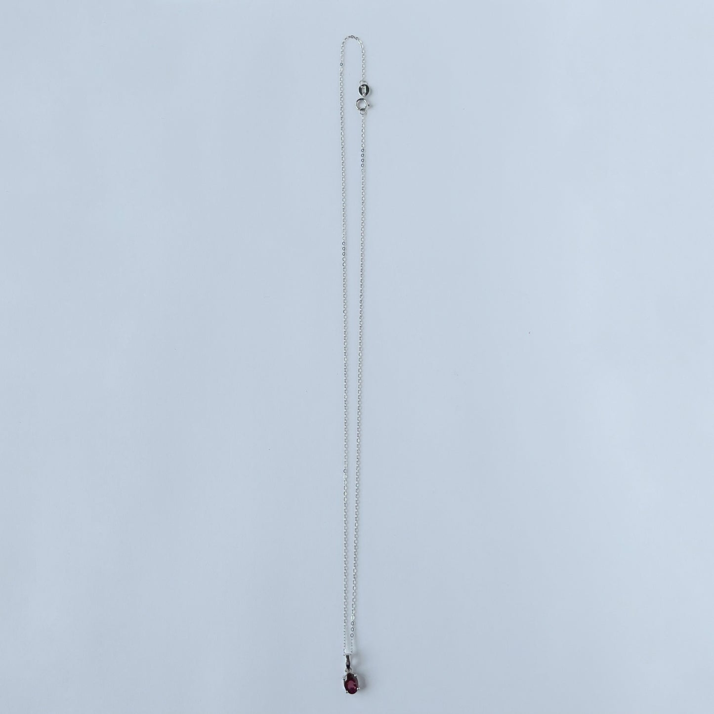 Collar en oro blanco 14k con turmalina rosada 0.65ct