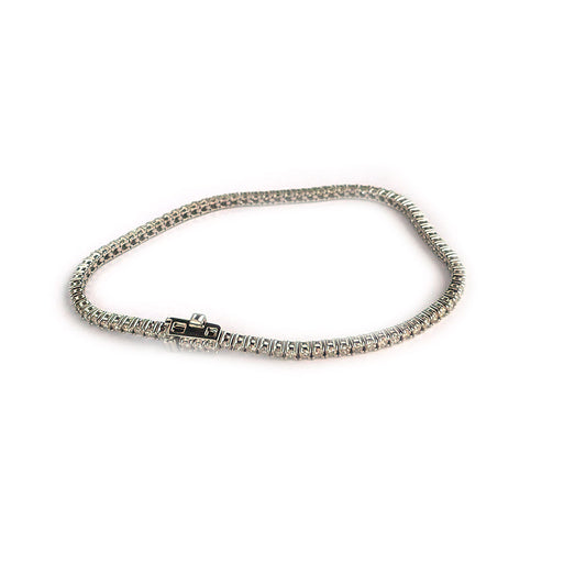 Pulsera tennis de oro blanco 14K con diamantes 2.40ctw