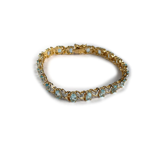 Pulsera tenis de plata con citrinos ovalados