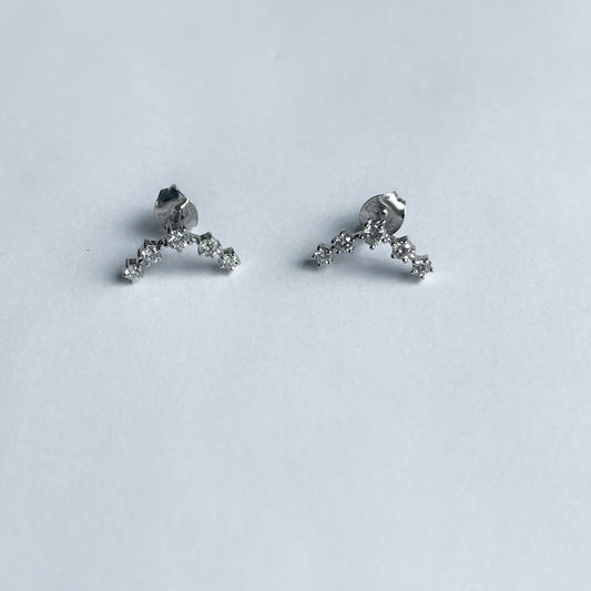 Aretes de plata de curvas de diamantes de laboratorio 0.52ct