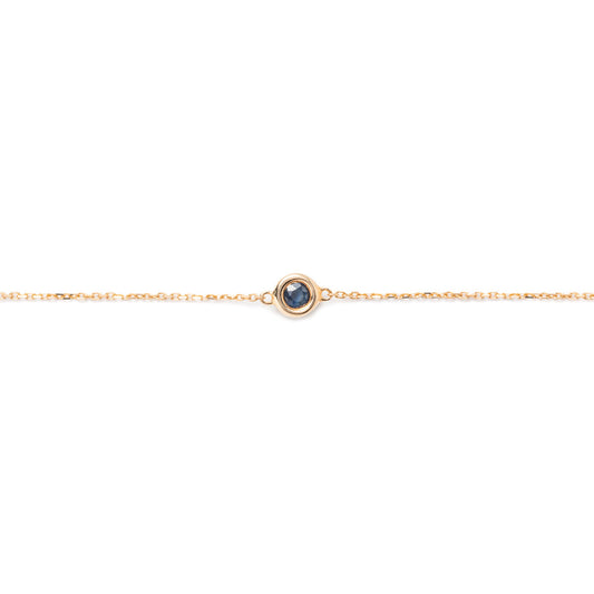 Pulsera en oro amarillo 14K con zafiro biselado
