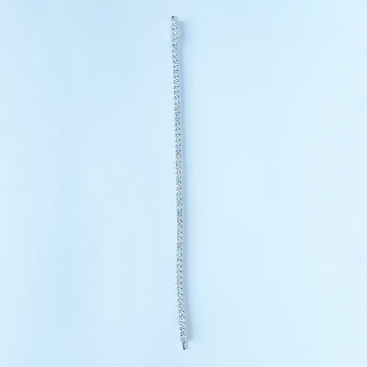 Pulsera tipo tenis en plata con baño de platino y circonitas 4ctw