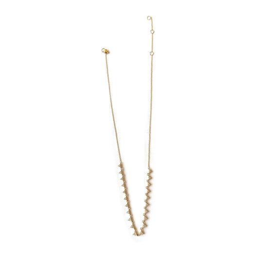 Collar en oro amarillo 14k con triángulos de diamantes 0.95ctw y cadena ajustable