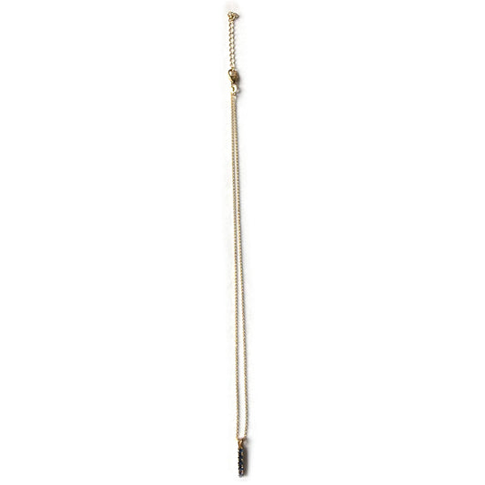 Collar de plata con baño de oro amarillo y zafiros redondos en fila