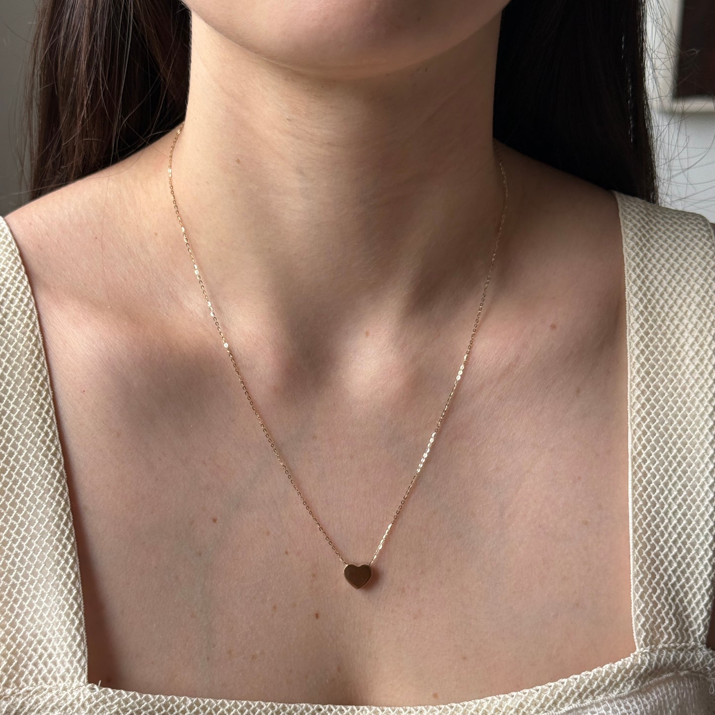 Collar en oro amarillo 14k con corazón