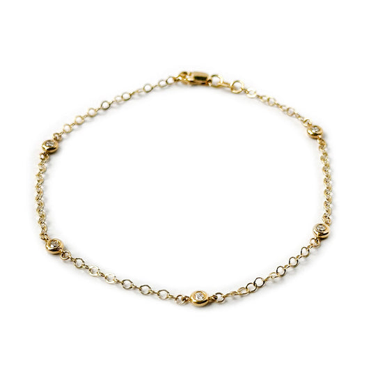 Pulsera diamond by the yard en oro amarillo 14k con 0.25ctw diamantes