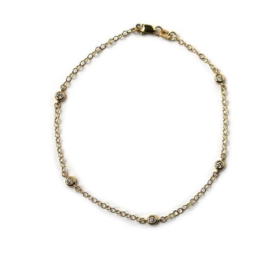 Pulsera diamond by the yard en oro amarillo 14k con 0.25ctw diamantes