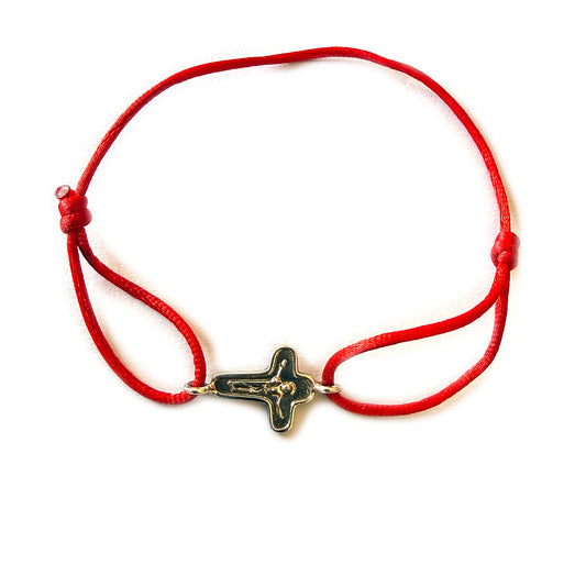 Pulsera cordón con cruz de la unidad en plata