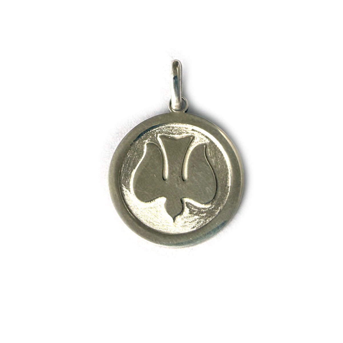Medalla Espiritu Santo relieve pequeña en plata