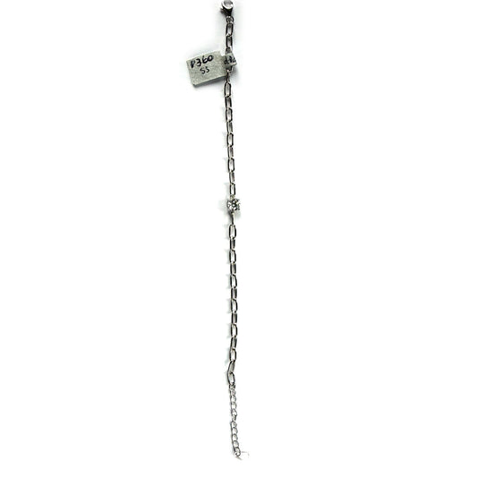 Pulsera paperclip de plata con diamante redondo 0.50ct de laboratorio