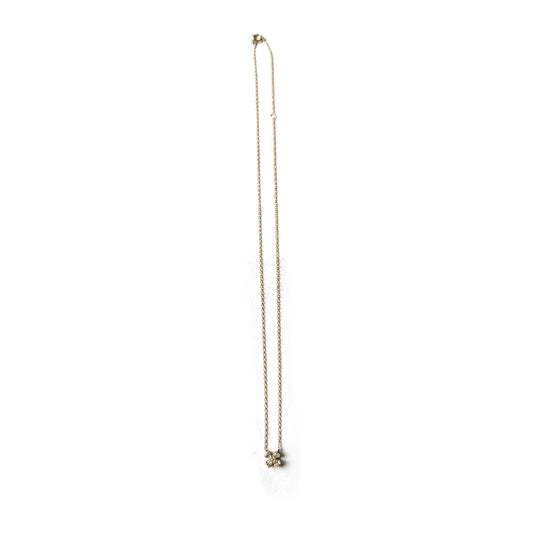 Collar en oro amarillo 14K con trébol de diamantes 0.20ctw