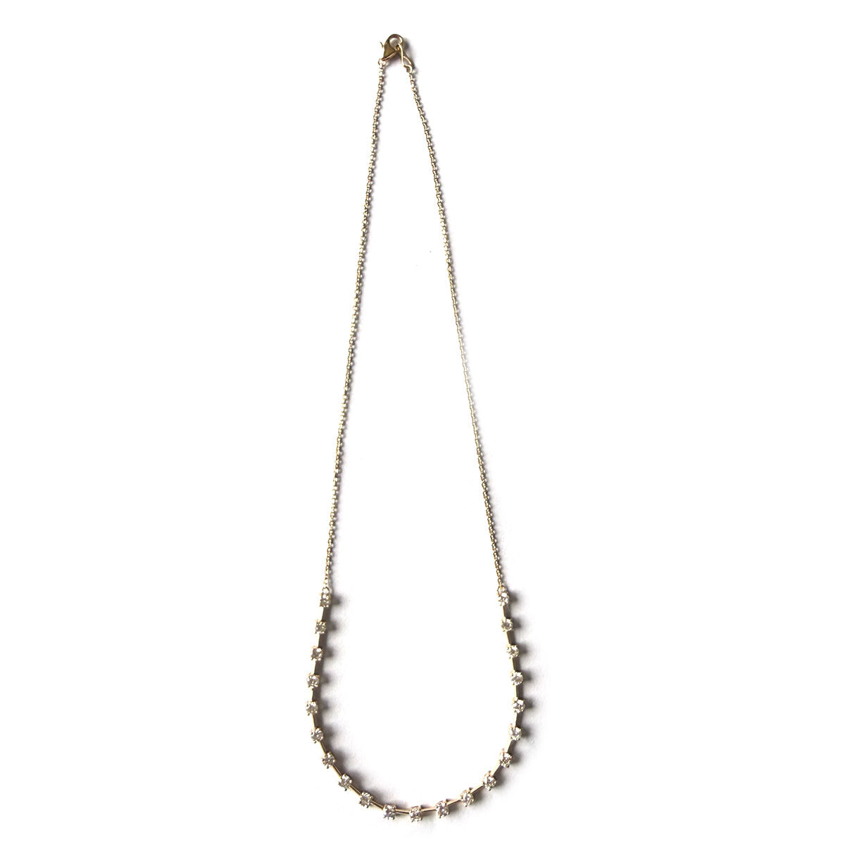 Collar en oro amarillo 14K con diamantes espaciados 2.15ctw