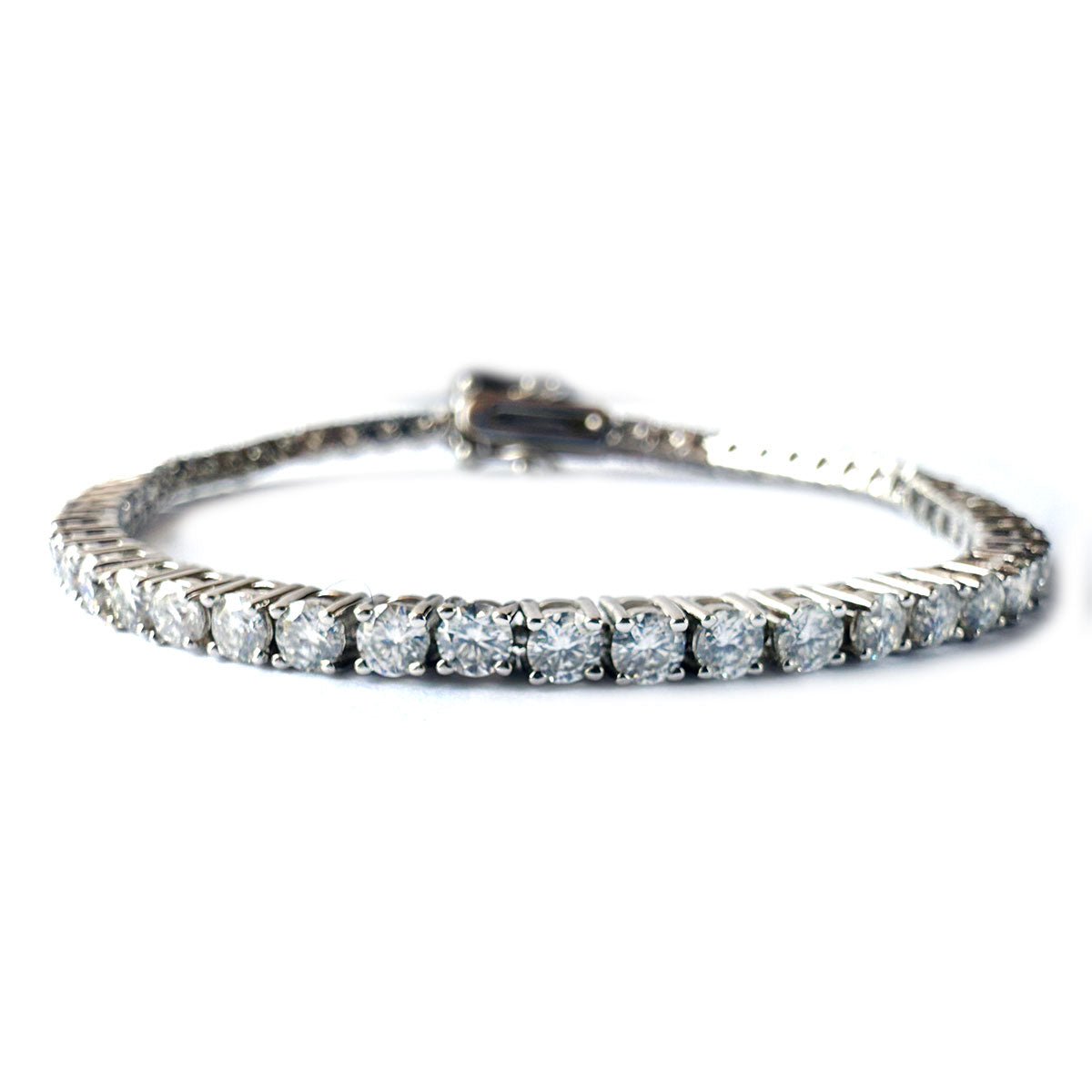 Pulsera tenis de moissanitas 5.5ctw en plata
