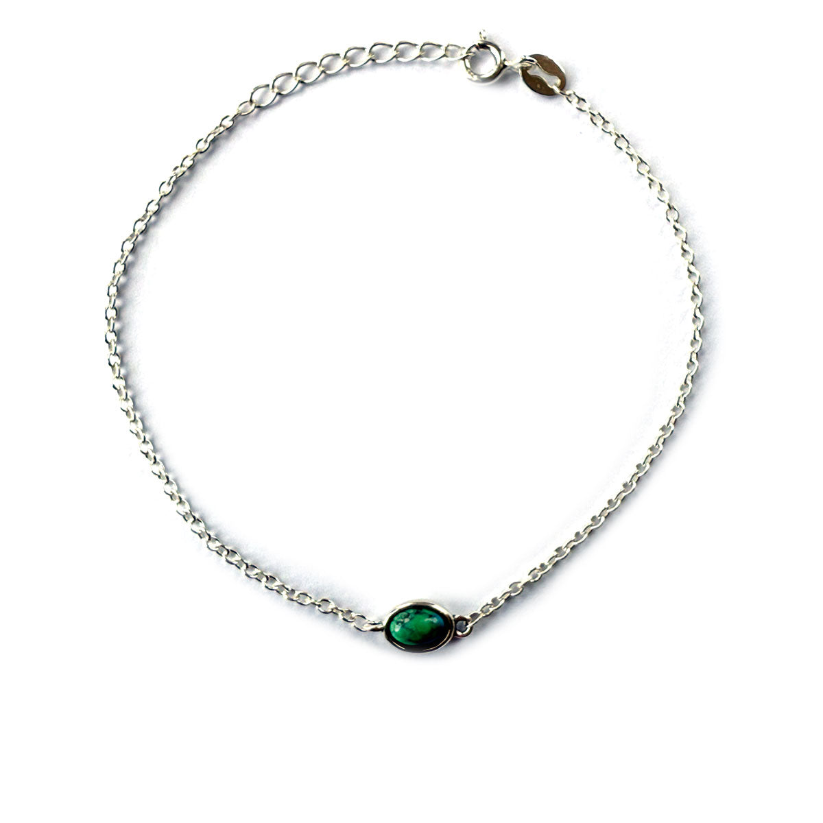 Pulsera de plata con turquesa ovalada
