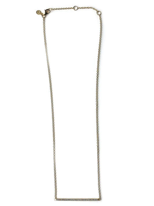 Collar en plata con baño de oro y linea de circonitas