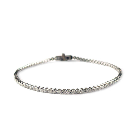 Pulsera tenis en oro blanco 14k con diamantes 1ctw