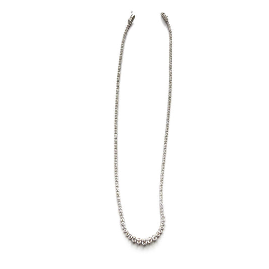 Collar tenis riviera en oro blanco 14K con diamantes de laboratorio 7.50ctw