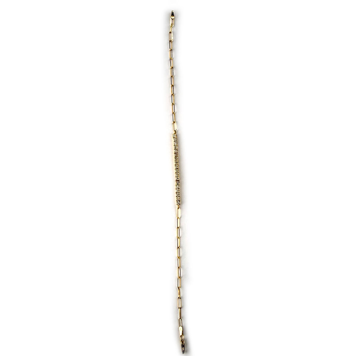 Pulsera de oro amarillo 14k  paperclip con diamantes 0.75ctw