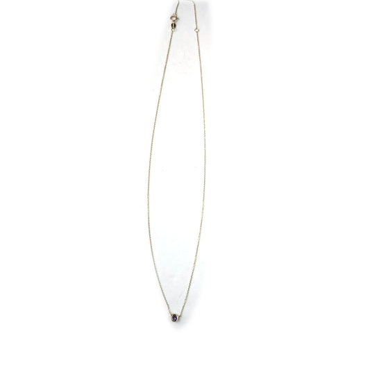 Collar en oro amarillo 14K con amatista biselada