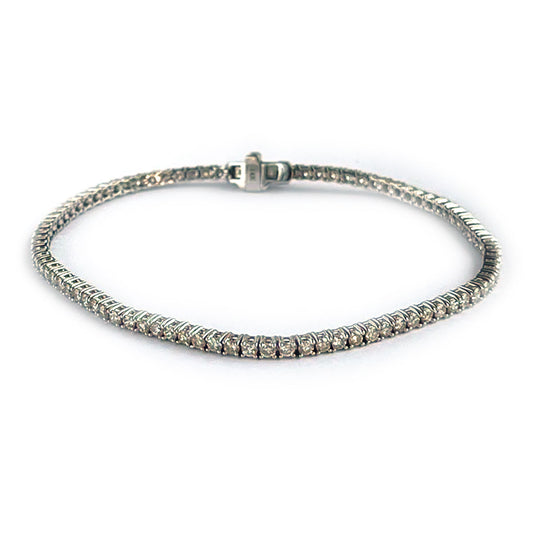 Pulsera tennis de oro blanco 14K con diamantes 2.40ctw