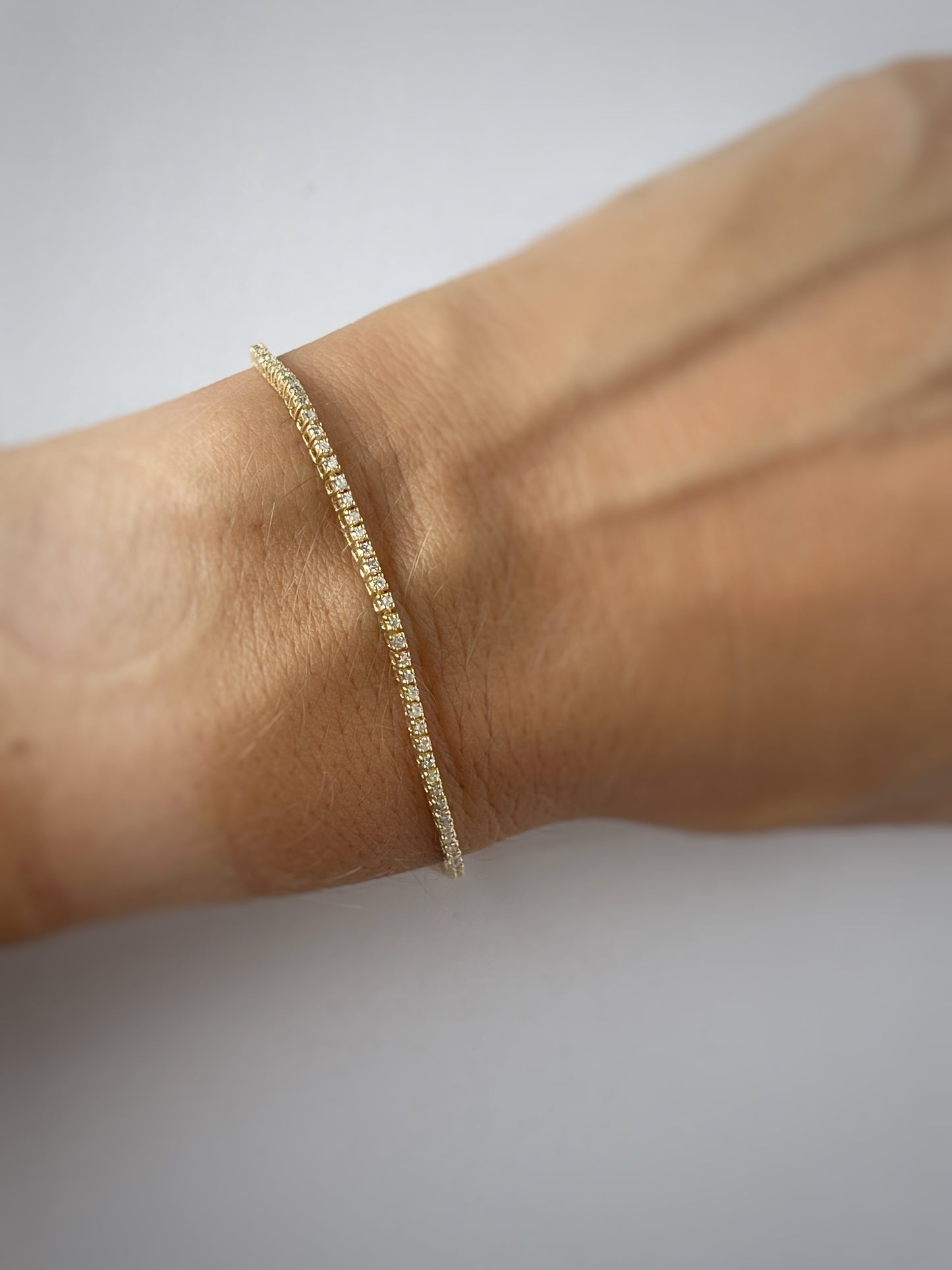 Pulsera tenis en oro amarillo 14k con 1ctw de diamantes