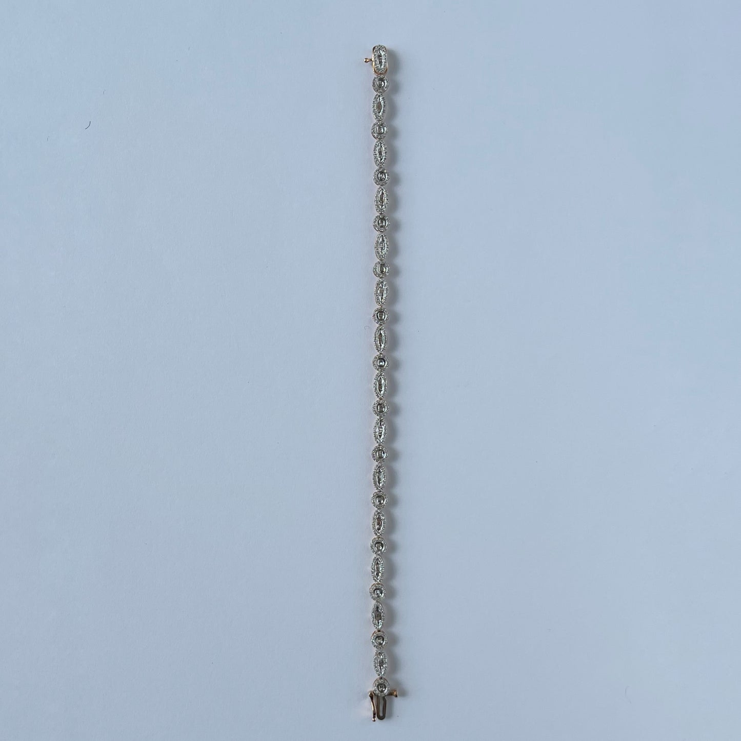 Pulsera en oro rosa 14k con diamantes 1ctw