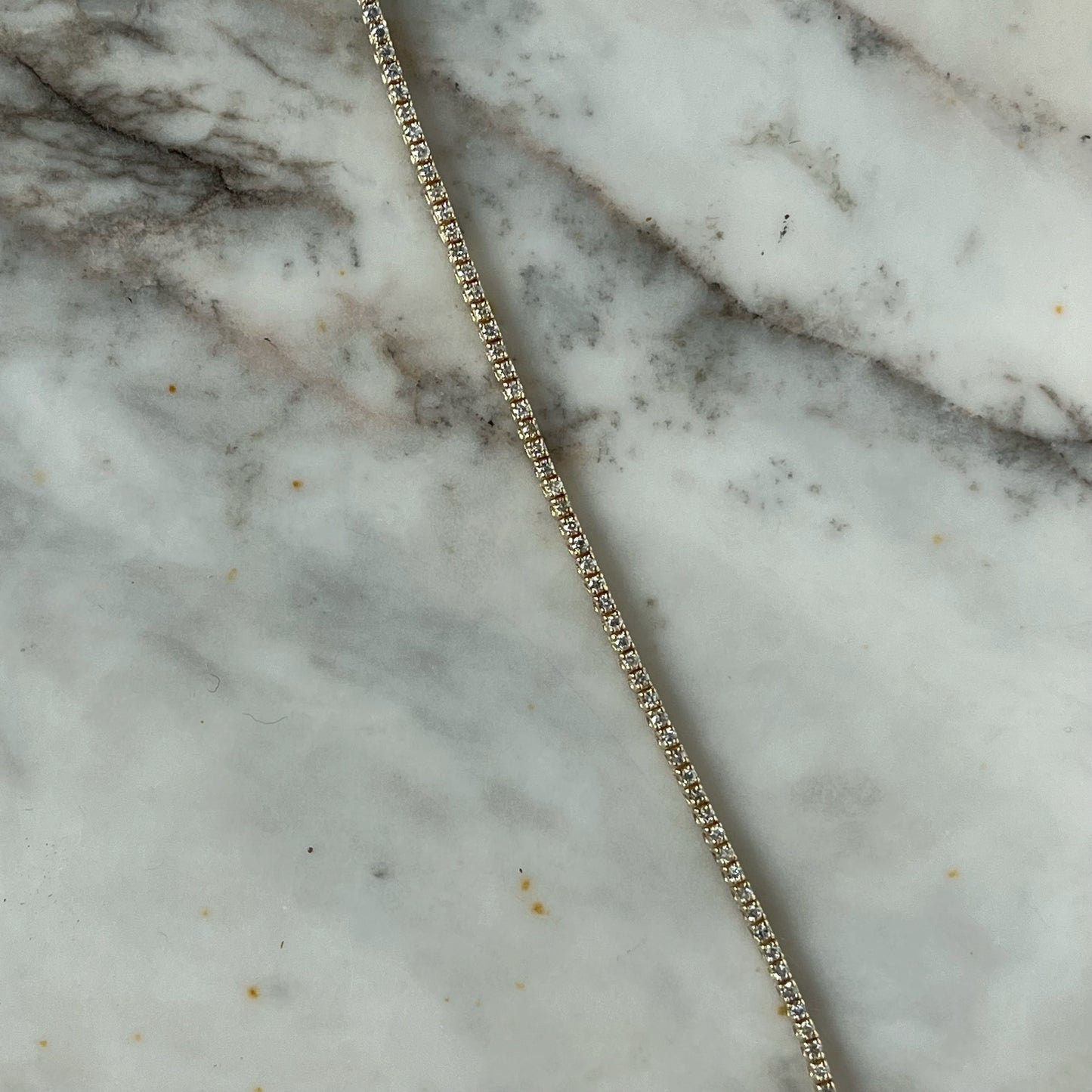 Pulsera tenis en oro amarillo 14k con 1ctw de diamantes