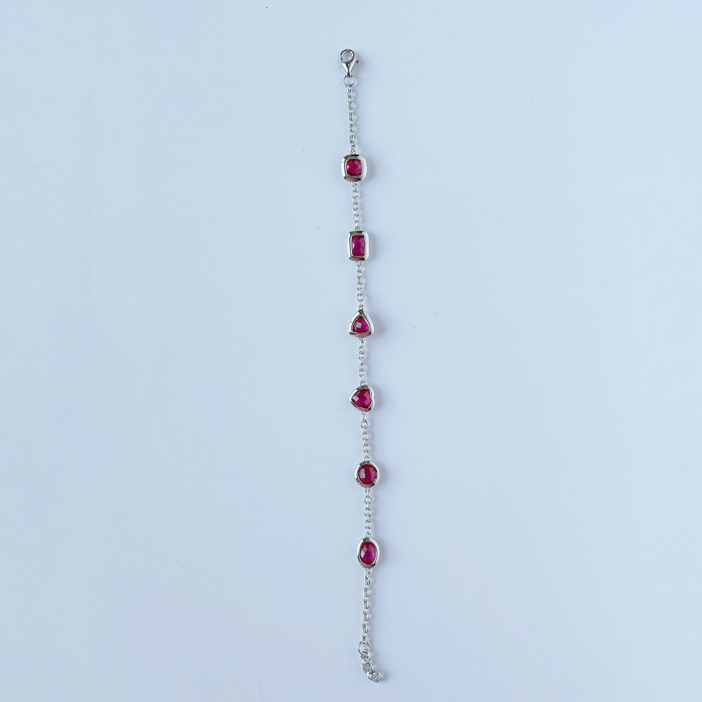 Pulsera en plata con rubí de laboratorio