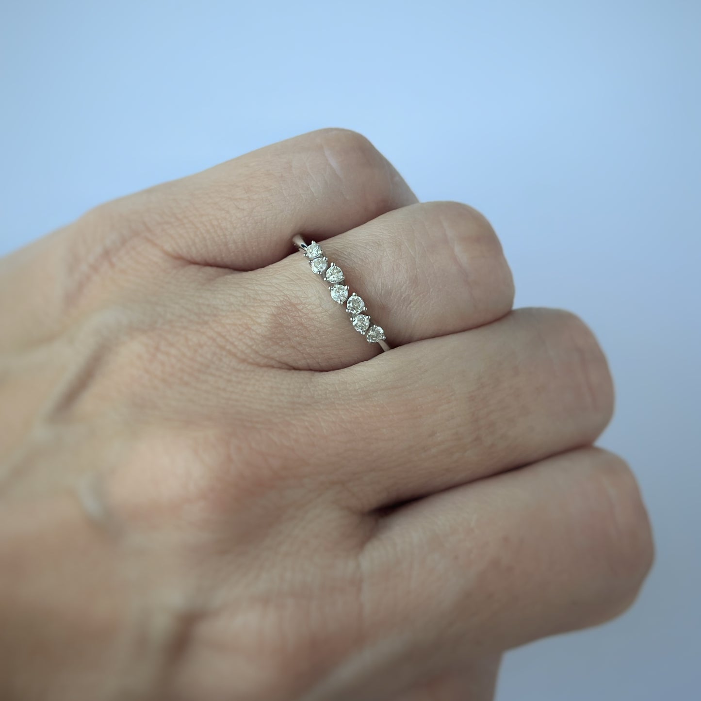 Anillo en oro blanco 10k con diamantes 0.20ctw